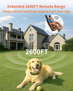 BarKar Dog Shock Collar with 4 Training Modes, IPX7 Waterproof Dog Training Collar with IPX4 Remote, 2600FT Electric Collar with Beep, Shock, Vibration & Shock Boost for All Breeds