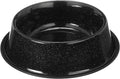 Neater Pet Brands - Outdoor Camping Style Pet Bowl - Enamel Ware Blue Black Granite Colors - Dog Cat No Tip Skid Bowls (64 oz, Black)