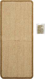 SAFAVIEH Cat Scratch Mat Pad Collection, 16" x 24", Natural Brown, Sisal Boucle Weave, Velcro & Slip Resistant Backing