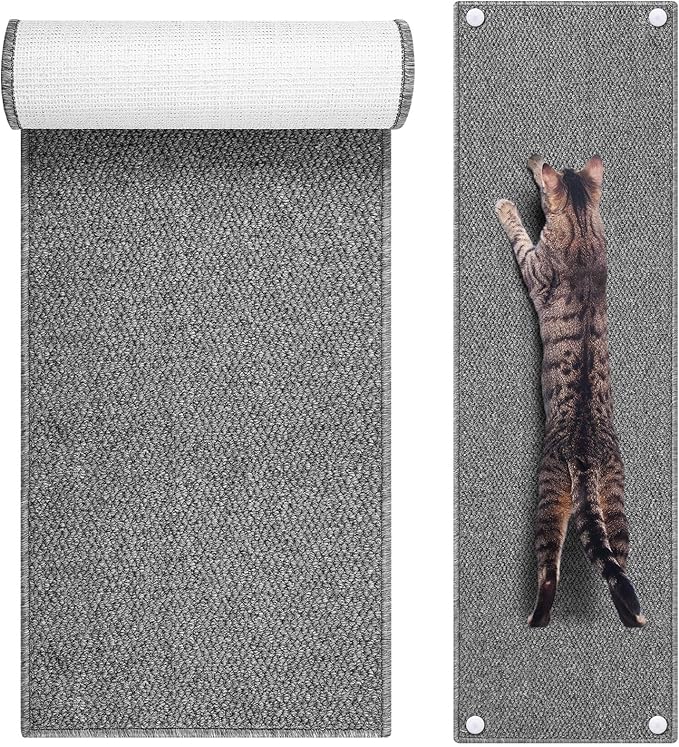 59" x 15.7" Thickened Cat Wall Climbing Carpet Large Cat Scratcher Mat Carpet with 5 Pcs Fixed Nails Wall Furniture Scratching Post Couch Sofa Protector