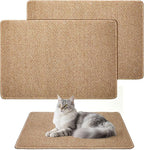 2 Pack Cat Scratcher Mat 23.6 X 15.7 Inch Natural Sisal Cat Scratching Carpet with Anti-Slip Base Rabbit Floor Scratching Pad Rug for Cats Guinea Pig Bunny Rabbit