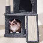 Yaheetech Cat Tree for Indoor Pets, 36in Tower Condo w/Extra Large Perch, Scratching Posts, Board, Dangling Ball, Play Structure for Kittens & Adult Cats