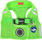 Puppia Soft Vest Dog Harness No Choke Step-in Reflective Triple Layered Breathable Mesh for Small and Medium Dog, Green, Medium