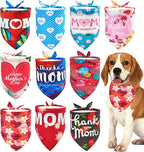 10PCS Mother's Day Dog Bandanas for Medium Pink Blue Yellow Girl BoyPuppy Doggie Grooming Accessories