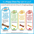 Nylabone Ring Bone Puppy Chew Toy for Puppies, Soothing Teething Toys for Puppies, Puppy Enrichment Toys, Long Lasting Chicken Flavor, For Medium Dogs - Up to 35 lbs, 1 Count