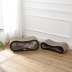 CSR1014A Suvi 26" Modern Cardboard Infinity 2-in-1 Lounge Bed Cat Scratcher with Catnip, Ink