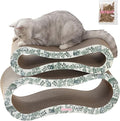 CSR1014F Suvi 26" Modern Cardboard Infinity 2-in-1 Lounge Bed Cat Scratcher with Catnip, Garden Cats