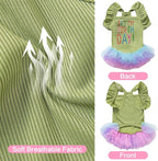 Dog Birthday Dress It's My Birthday Dog Dress Small Doggy Girl's Tutu Dresses Ruffle Sleeless Puppy Clothes Tulle Lace Skirt Pet Costume Cat Outfits (Green, M(12-18lb))