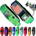 2-Inch Wide Tactical Dog Collar with Control Handle, Adjustable for Medium & Large Dogs, Military Style with Heavy-Duty Metal Buckle, USA Flag Patch & Customizable Name Plate, Training & Everyday Use