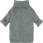 Fitwarm Dog Turtleneck Sweater, Thermal Knitted Pet Coat, Dog Winter Clothes for Small Dogs, Cat Apparel, Heather Grey, Large