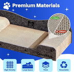 26-Inch Large Cat Scratcher Lounger Bed, Durable Cat Scratching Pad, Cat Scratch Board for Indoor Cats, Corrugated Cardboard Cat Scratcher Bed to Lounge and Scratch, Furniture Protector, Grey