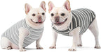 Dog Shirts Vest Cotton Striped T-Shirt, Sleeveless Stretchy Pet Clothes for Small Dogs, 2-Pack Soft Breathable Puppy Tank Top Cat Tee (Medium, Black,Gray)