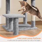Yaheetech 57in Multi-Level Cat Tree Tower with Extended Platform, Padded Perch, Scratching Posts, and Ball — Indoor Activity Center for Large Cats