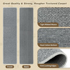 FHTONGE 71x15.8 Thickened Cat Wall Climbing Carpet with 16 Fixed Nails, Extra Large Tall Cat Scratch Pad for Wall, Wall Mounted Climbing Cat Scratcher for Furniture Couch Sofa Protector(Grey)