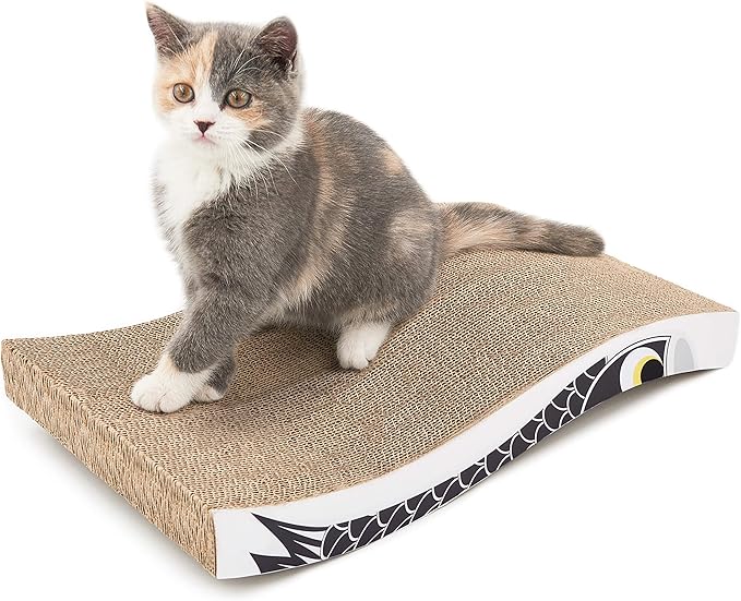 Cat Scratcher, Heavy Duty Scratch Pad, Durable Corrugated Cardboard Scratching Board for Indoor Cats, Double-Sided Usability, Recyclable, with Catnip
