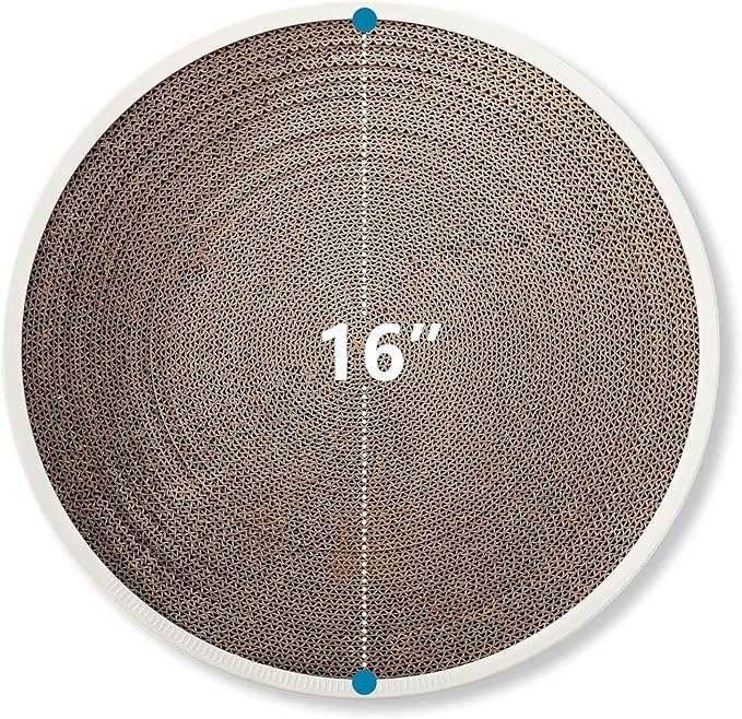 3-in-1 Cat Scratcher Toy with Track Ball, Round Cardboard Cat Scratcher Lounge & Bed, Interactive Cat Toy for Indoor Cats, Durable Scratching Pad with 2 Spinning Balls