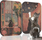 2 Pack Art Cat Scratcher, Wall-Mountable Cat Scratch Pad, Cat Wall Scratcher 16.7x11x1 Inch Cat Scratching Board for Indoor Cats Toy(Window & Starry Night)