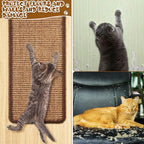Tuanse 4 PCS Cat Scratcher Mat, 15.7 x 7.8 Inches Sisal Cat Scratching Pad, Horizontal Floor Scratching Pad Rug with Adhesive Loop Tape for Protect Couch and Carpets(Brown)