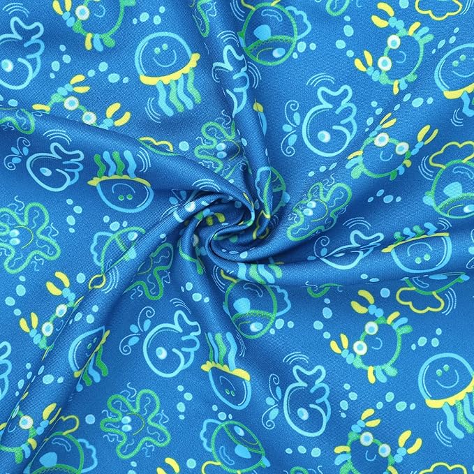HDE Dog Swim Trunks Hawaiian Board Shorts Beach Pool Swimsuit for XS to XXL Dogs Glowing Sea Creatures - M