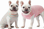 Dog Shirts Vest Cotton Striped T-Shirt, Sleeveless Stretchy Pet Clothes for Small Dogs, 2-Pack Soft Breathable Puppy Tank Top Cat Tee (XX-Large, Pink,Rose)