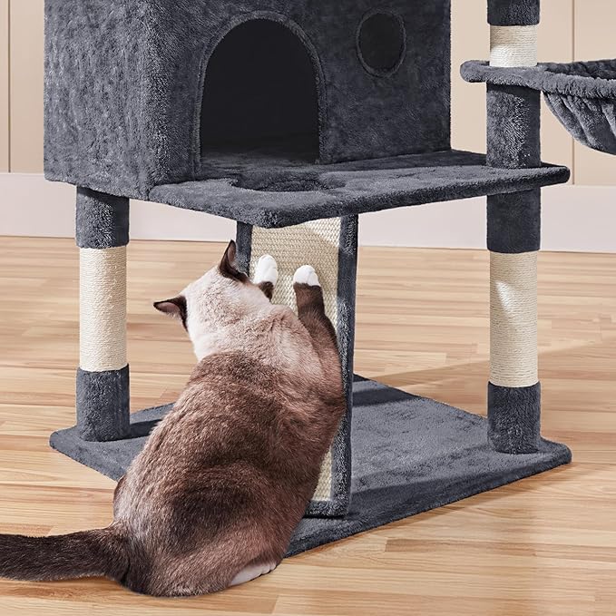 Topeakmart Cat Trees and Cat Towers for Large Inoor Cats, 76.5'' Extra Big Cat Tree with Scratching Posts, Cozy Perches, Warm Condos for Indoor Kittens Play & Rest