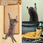 Tuanse 4 PCS Cat Scratcher Mat, 15.7 x 7.8 Inches Sisal Cat Scratching Pad, Horizontal Floor Scratching Pad Rug with Adhesive Loop Tape for Protect Couch and Carpets(Khaki)