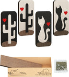 Megidok Cat Scratcher Art,5 Pack Cat Wall Mounted Scratcher,Cute Scratch Pad for Cats Nail File,Couch Protector Scratching Posts for Indoor Cats Adults Cat+Cacti