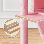 Topeakmart Cat Tree, 80-Inch Cat Tower for Indoor Cats, Multi-Level Cat Condo with Scratching Posts, Padded Perches and Ladder, Cat Stand House Furniture, Pink