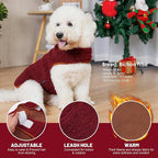 cyeollo Warm Dog Coat Fleece Sherpa Winter Sweater Coats, Turtleneck Dog Jacket Vest for Small Medium Large Dogs, Reversible Cold Weather Pet Coats, Burgundy, M