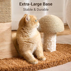 Aesthetic Flower Cat Tree Tower with Scratching Post for Indoor Cats, 37" H Modern Cat Tree with Wood Sculpted Branch, Flower Cat Beds, Mushroom Scratcher & Interactive Squeaky Toy, White
