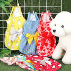Frienda 6 Pieces Bowknot Princes Puppy Dog Dress Floral Vest Skirt Summer Pet Dress Dog Cute Rosette Sundress Apparel for Puppy Cat Pet(M)