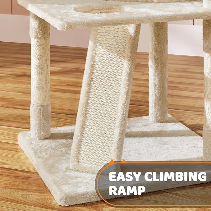 Topeakmart Cat Tree Cat Tower, Multi-Level Cat Condo Activity Center with Platforms Scratching Posts for Kittens Cats