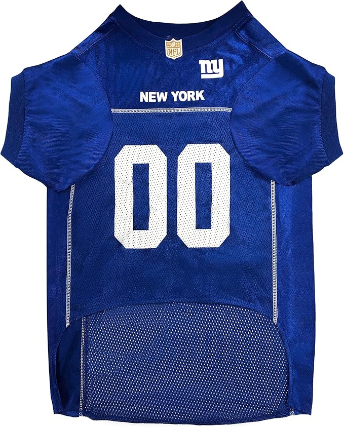 Pets First NFL New York Giants Dog Jersey, Size X-Small, Football Shirt Costume for Pet, Dog Sports T-Shirt, NFL Team Clothing for Cats, Licensed Pet Apparel Available in 7 Sizes and 32 Teams