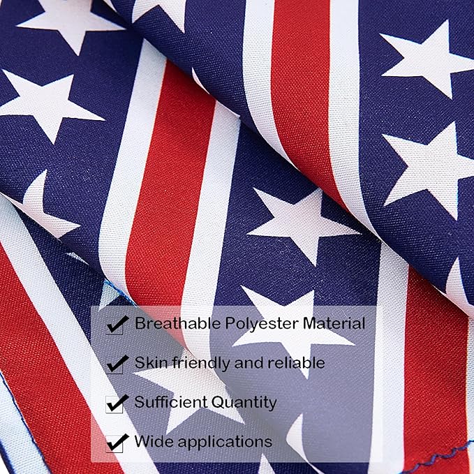 10PCS 4th of July Dog Bandanas American Flag Stars and Stripes Patriotic Balloons Pattern for Medium Boys Girls Independence Day Party Grooming Accessories