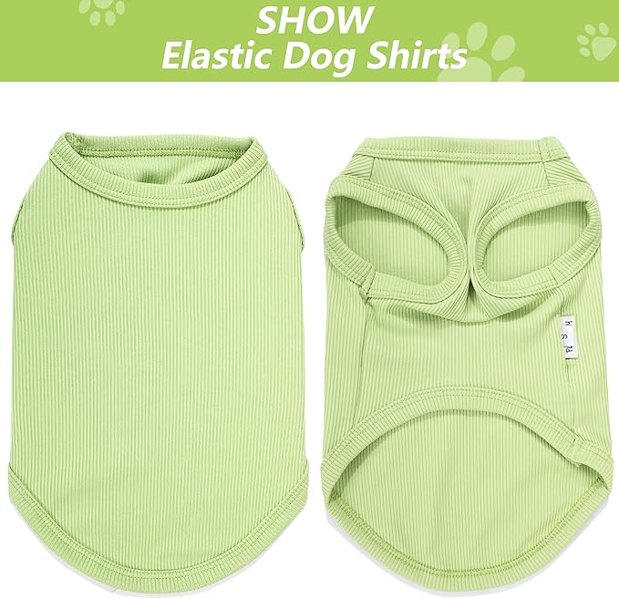 2 Pack Dog Clothes for Small Dogs Summer Dog Shirt Vest Girl Boy Lightweight Puppy T-Shirts Blank Soft and Cool Pet Clothing Sleeveless Medium Large Dog Outfit (Black+Avocado Green, XX-Large)