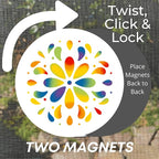 Screen Door Magnets Double Sided – Keep People, Kids, and Dogs from Running into a Screen Door. Saver - Robbins Aria Rainbow Flower