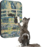 Art Cat Scratcher, Wall-Mountable Cat Scratching Board, Cat Wall Scratcher 16.7x11x1 Inch Cat Scratch Pad and Cat Scratchers for Indoor Cats Toy Furniture Protector（Lily Pond Bridge）