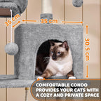 Topeakmart 59 inches Cat Tree Cat Tower Stand House Condo with Big Hammock Scratching Post Kitty Pet Play House