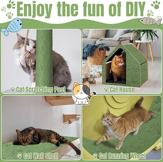 ROYALAY Cat Scratching Post Carpet Covered 78.7”x15.8”,Trimmable Self-Adhesive Mat Cat Scratcher, Furniture Protector Cat Tree Shelves Replacement Parts for Shelf Shelves Steps Couch DIY Protector
