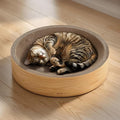 Round Cat Scratcher Bed, Cardboard Scratch Pad Lounge, Reversible Cardboard Cat Scratch Bowl for Indoor Cats, Durable Cat Scratching Board, Cat Scratcher Lounger Pad, Furniture Protector