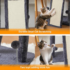 17.1-inch Small Cat Tree Tower with Scratching Post for Indoor Cats,Grey