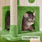 Yaheetech 36in Cat Tree for Indoor Cats, Cat Tower Cat Condo w/Extra Large Perch, Sisal Scratching Posts, Scratching Board, Green