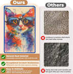 Sisal Cat Scratcher Mat, Cat Wall Scratcher for Indoor Cats, 23.6x15.7 Inch Cat Scratch Pad with Hook & Loop, Wall Mounted Cat Scratching Post to Protect Couch and Carpet（Graffiti Cat）
