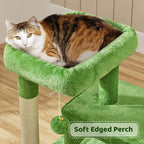 Yaheetech 36in Cat Tree for Indoor Cats, Cat Tower Cat Condo w/Extra Large Perch, Sisal Scratching Posts, Scratching Board, Green