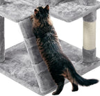 Yaheetech 62in Cat Tree Cat Tower for Indoor Kitty, Pet Furniture w/Double Condo, Scratching Posts, Multiple Platforms and Balls for Kittens, Light Gray