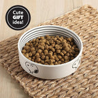 Peanuts Snoopy Dog Bowl with Bone Design – 6.5" Stoneware Water or Food Bowl for Small to Medium Dogs – Cute Cartoon Pet Dish, Durable & Easy to Clean