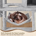 Yaheetech 63.5in Multi-Level Cat Tree Tower Condo with Scratching Posts, Platform & Hammock, Cat Activity Center Play Furniture for Kittens, Cats, and Pets