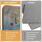 2 Pack Art Cat Scratcher, Wall-Mountable Cat Scratch Pad, Wall Cat Scratcher 16.7x11x1 Inch Cat Scratching Board for Indoor Cats Toy(Pond & Bridge)