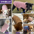 cyeollo Warm Dog Sweater Coat Jacket Thickened Thermal Sherpa Sweaters Reversible Fleece Vest Pet Clothes for Cold Weather Winter Dog Coats for Small Dogs Girl, Pink M