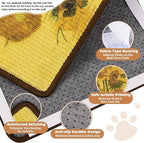 Sisal Cat Scratcher Mat, Cat Wall Scratcher for Indoor Cats, 23.6x15.7 Inch Cat Scratch Pad with Hook & Loop, Wall Mounted Cat Scratching Post to Protect Couch and Carpet（Helianthus）